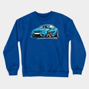 BMW M2 (F87) Blue Caricature Car Art Crewneck Sweatshirt